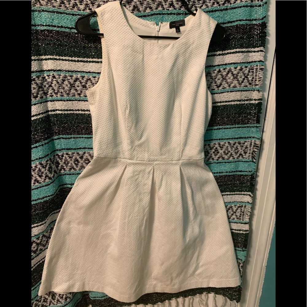 Sz 6 The Limited white fit and flare cotton dress